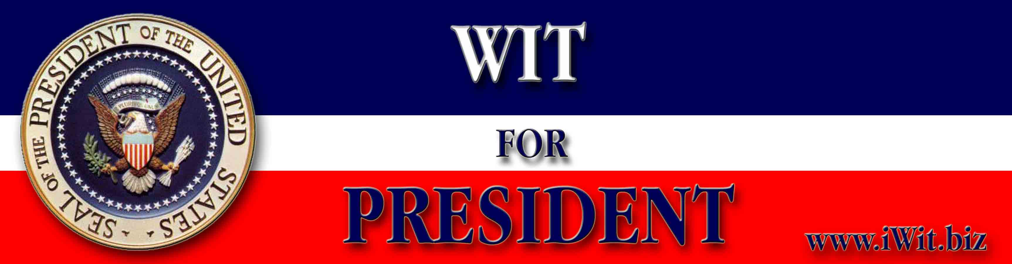 The President by Wit  Bumpersticker 1